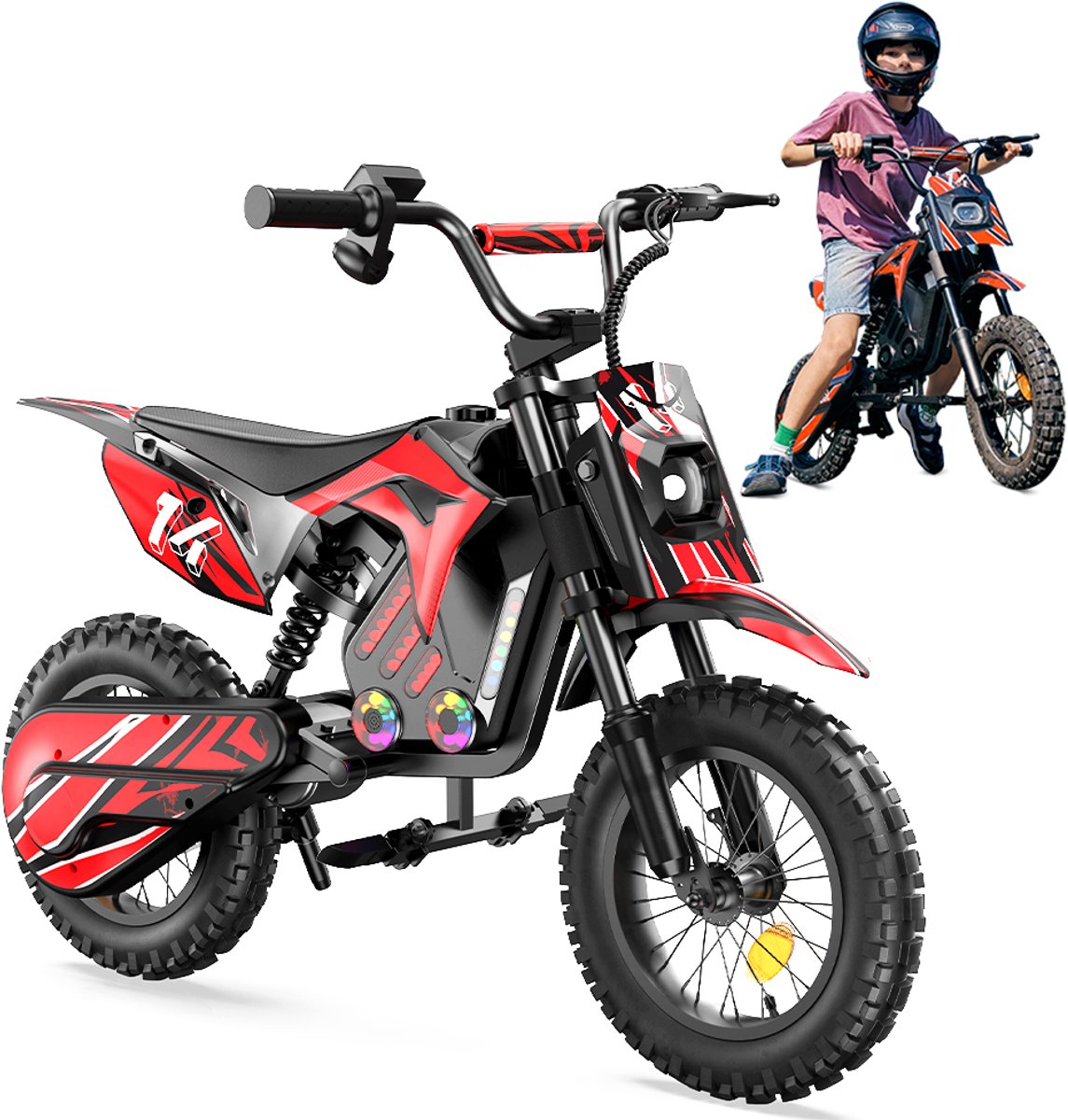 isscooter A14 Kinderen Elektrische Motorfiets - 500W - 25 km/u - 3 Snelheidsstanden - 5-14 Jaar - Rood Accuvoertuig kopen online