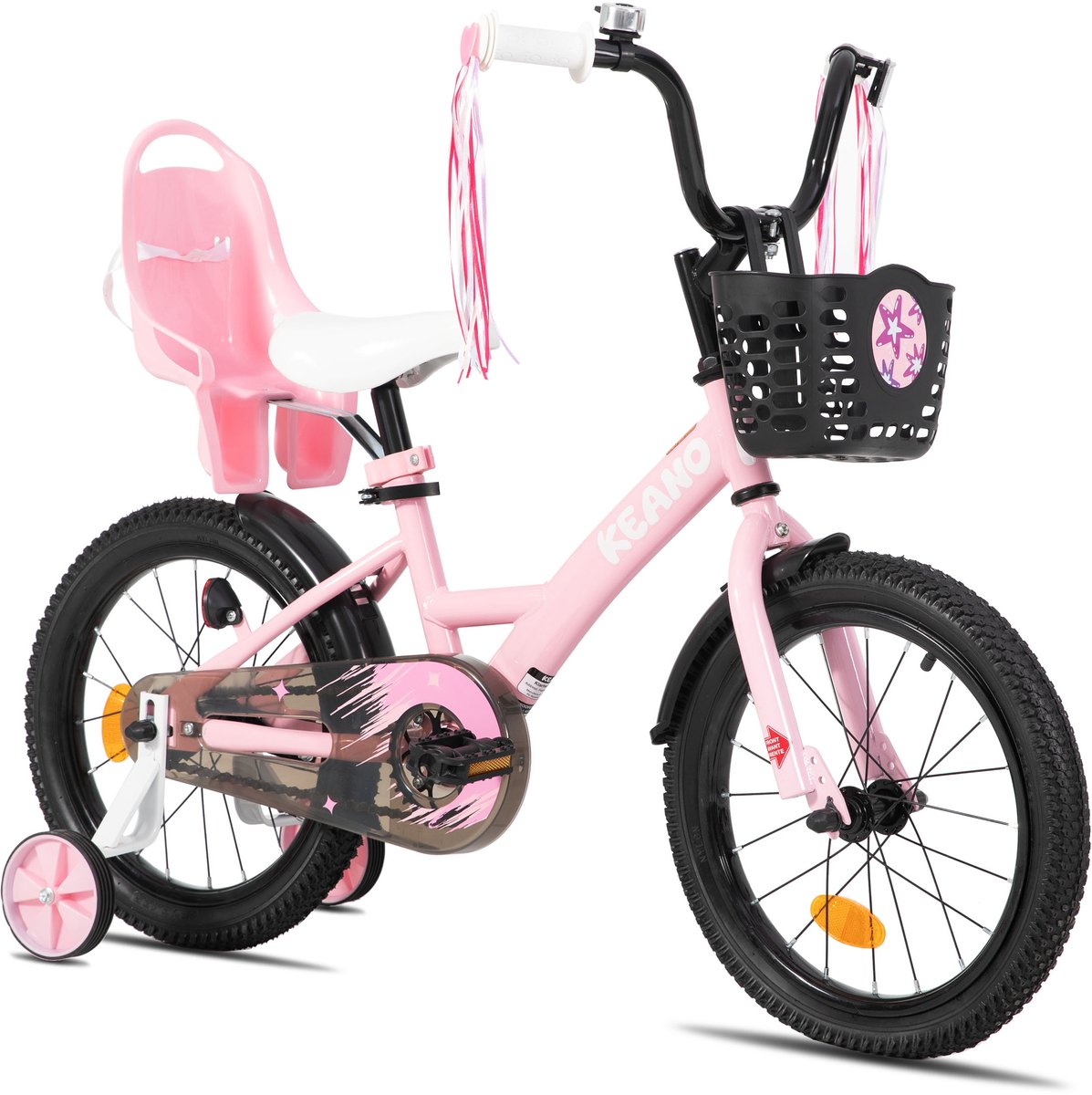 Joystar Zinnia Kinderfiets – 14 Inch – Met Mandje & Slingers – Zijwieltjes – Bel – Terugtraprem – Roze Kinderfiets kopen online