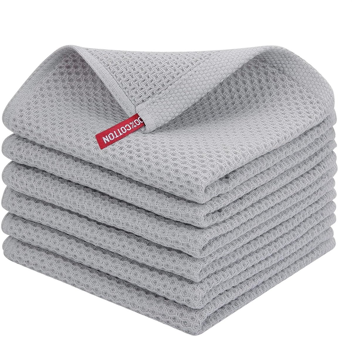 keukendoeken van katoen met wafelstructuur 6 stuks ultrazacht absorberend sneldrogend 34 x 34 cm vaatdoeken voor het afdrogen van vaat en dagelijks gebruik in de keuken