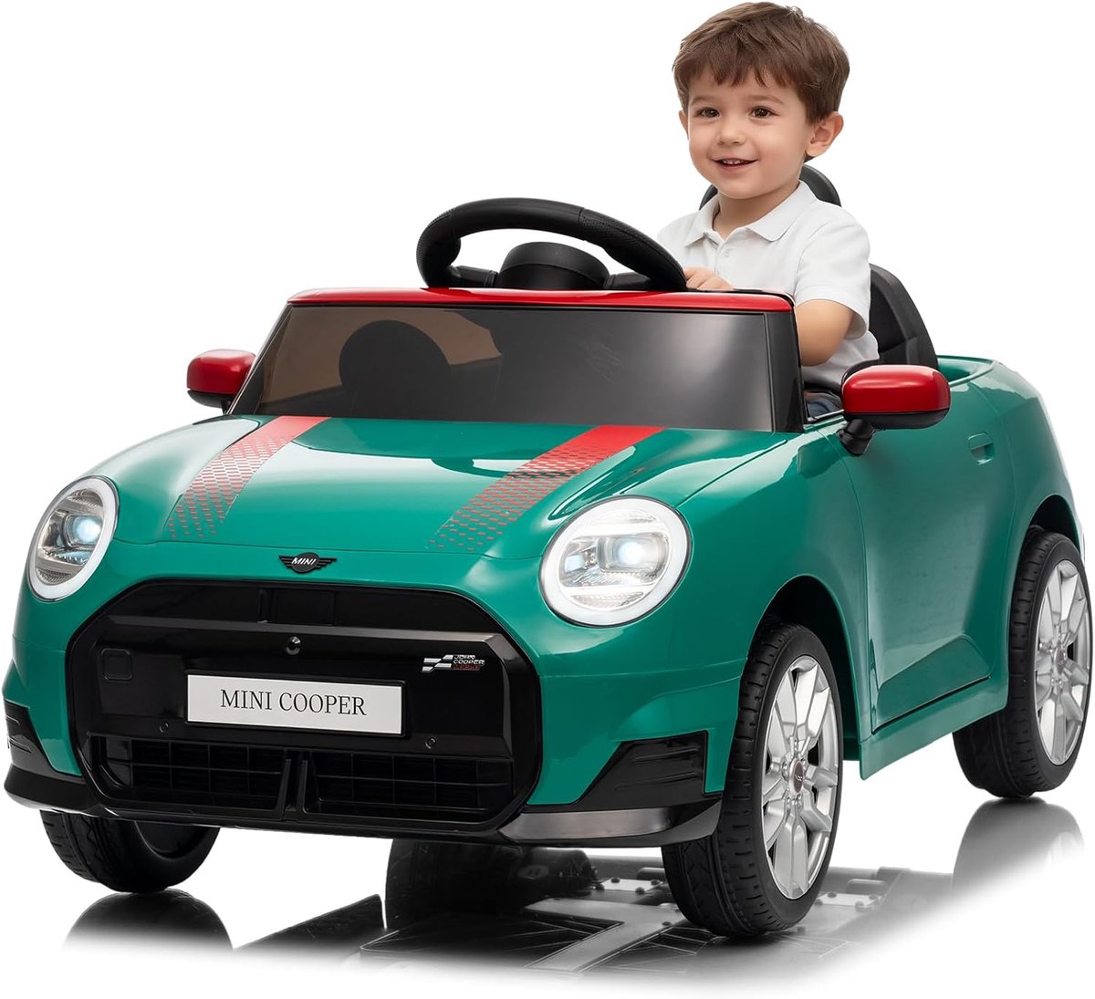 kinder elektrische auto 12v accu afstandsbediening led muziek claxon vanaf 3 jaar groen