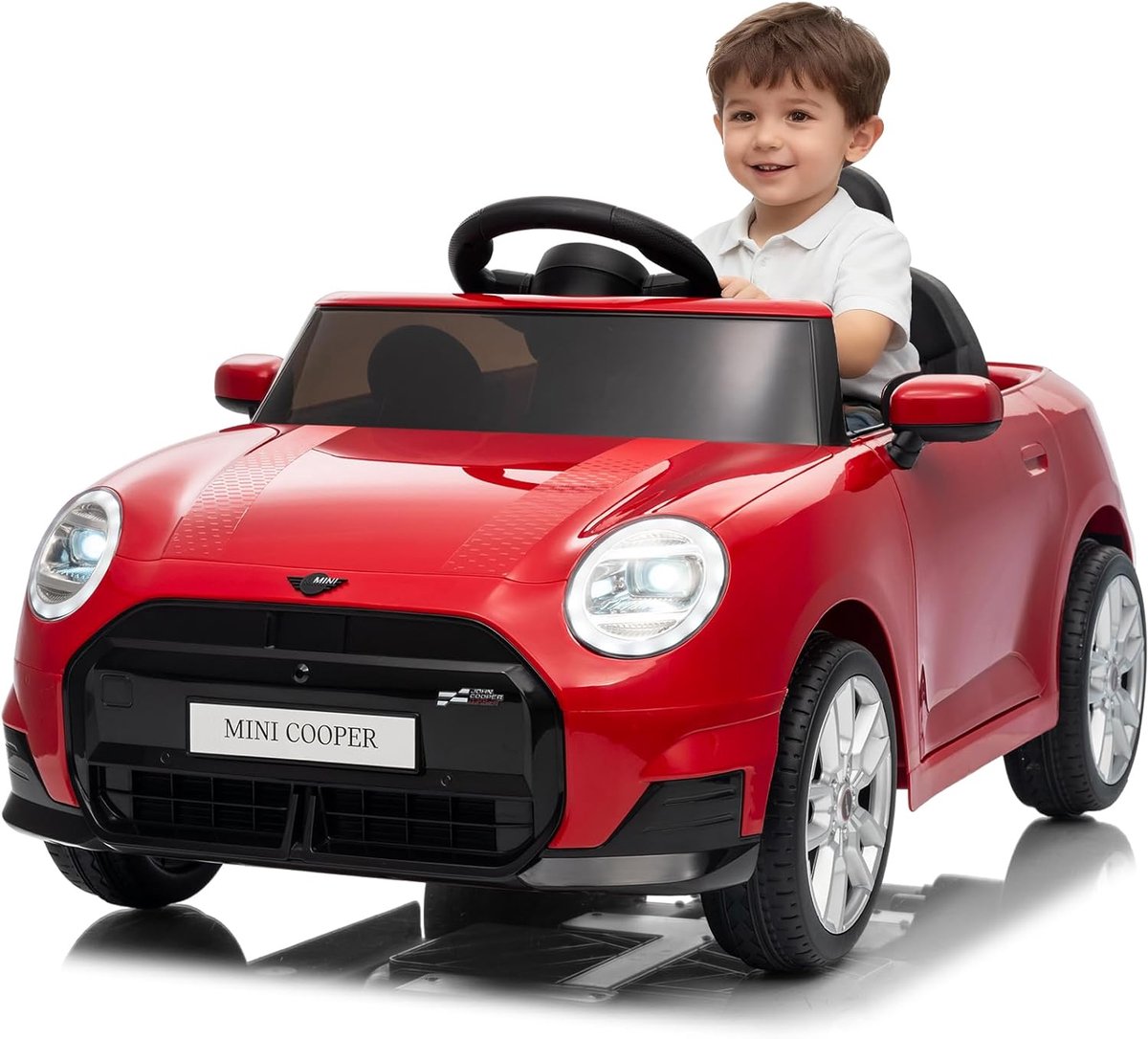 kinder elektrische auto 12v accu afstandsbediening led muziek claxon vanaf 3 jaar rood