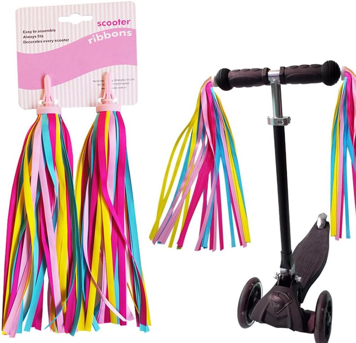 kinder stuurdecoratie met kwastjes en waaier