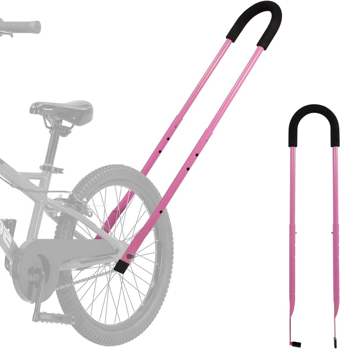 Kinderen Fiets Veiligheidshandvat met Balans Duwstang - Roze Extra Steun Kinderfiets kopen online