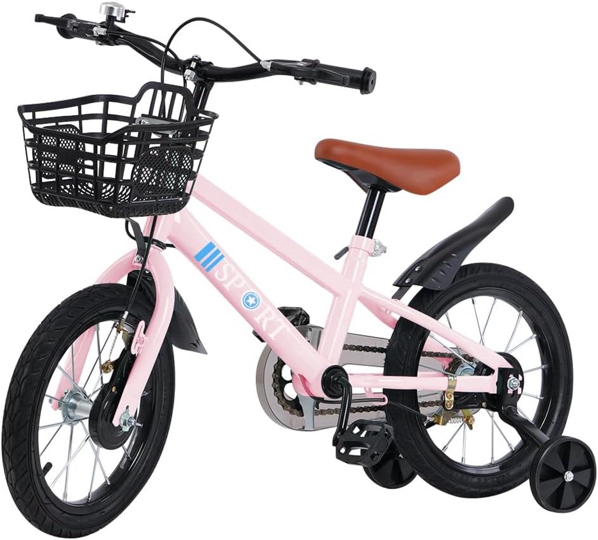 Kinderfiets 12, 14 en 16 inch met zijwielen, mand en in hoogte verstelbaar Kinderfiets kopen online