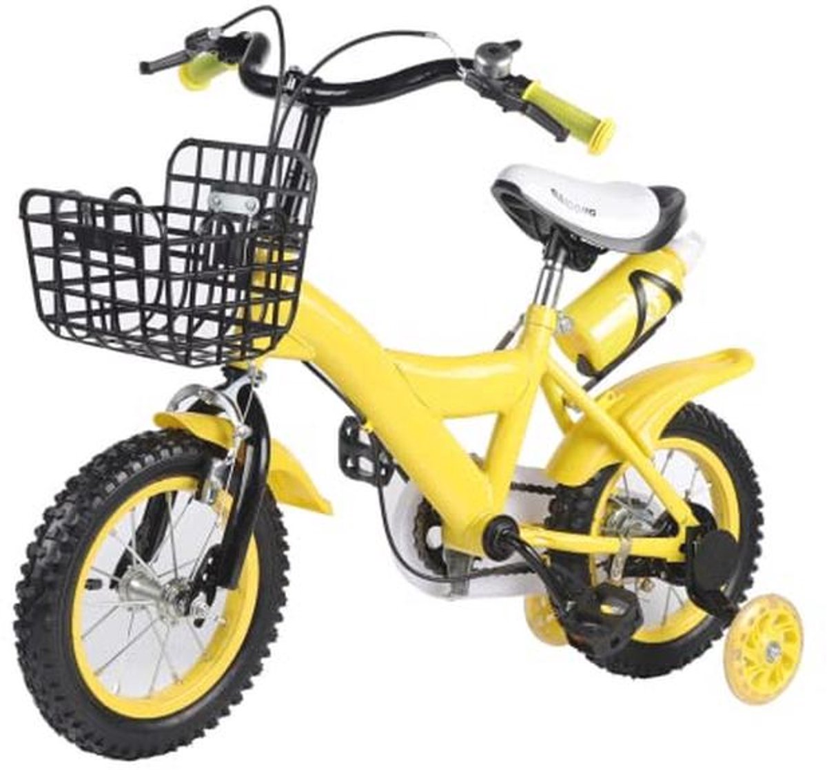 Kinderfiets 12 inch met steunwielen en opbergmand voor jongens en meisjes Kinderfiets kopen online