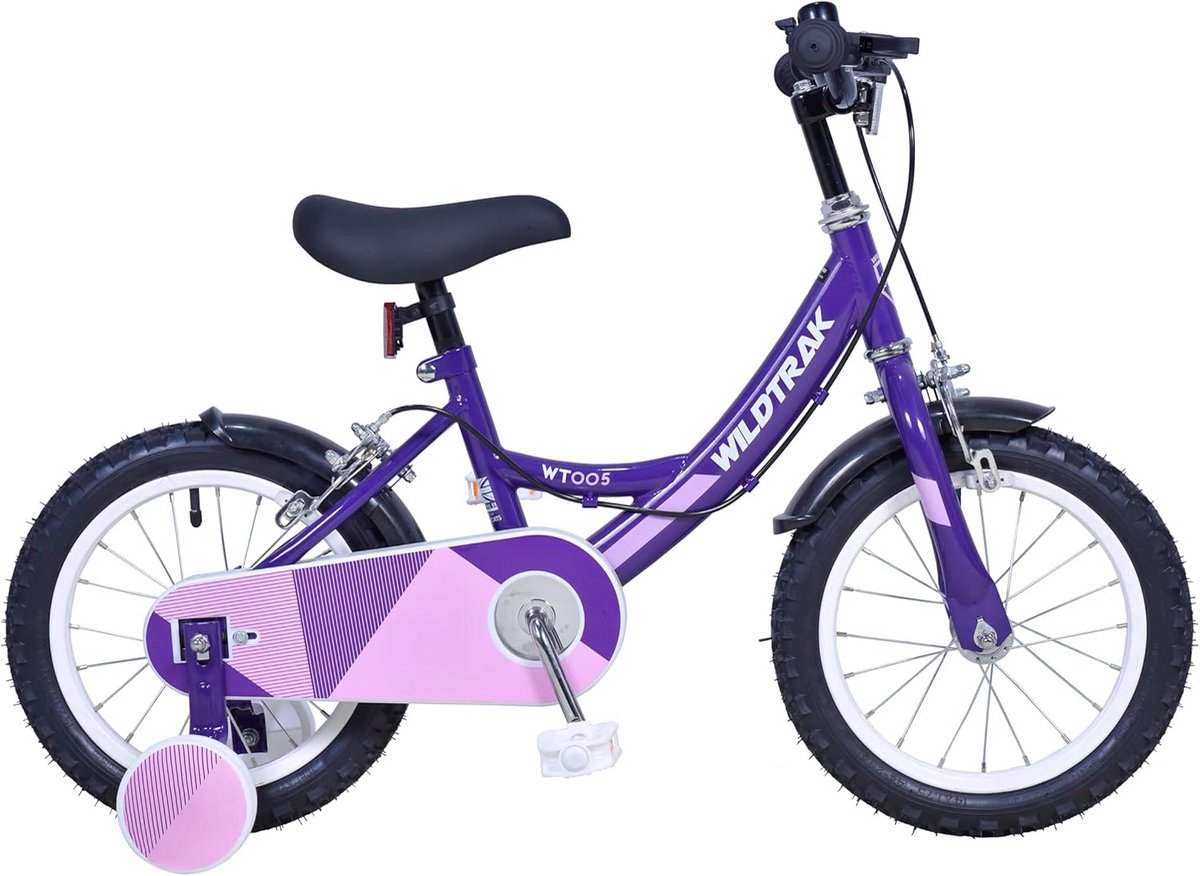 kinderfiets 14 inch voor meisjes 3 5 jaar met zijwieltjes lila