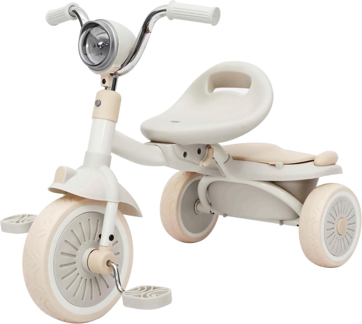Kinderfiets - 3 Wielen - Verstelbaar Zitje - Inclusief Licht - Opberging - Opvouwbaar - 1-5 Jaar - Stille Wielen - Max 20kg - Beige Driewieler kopen online