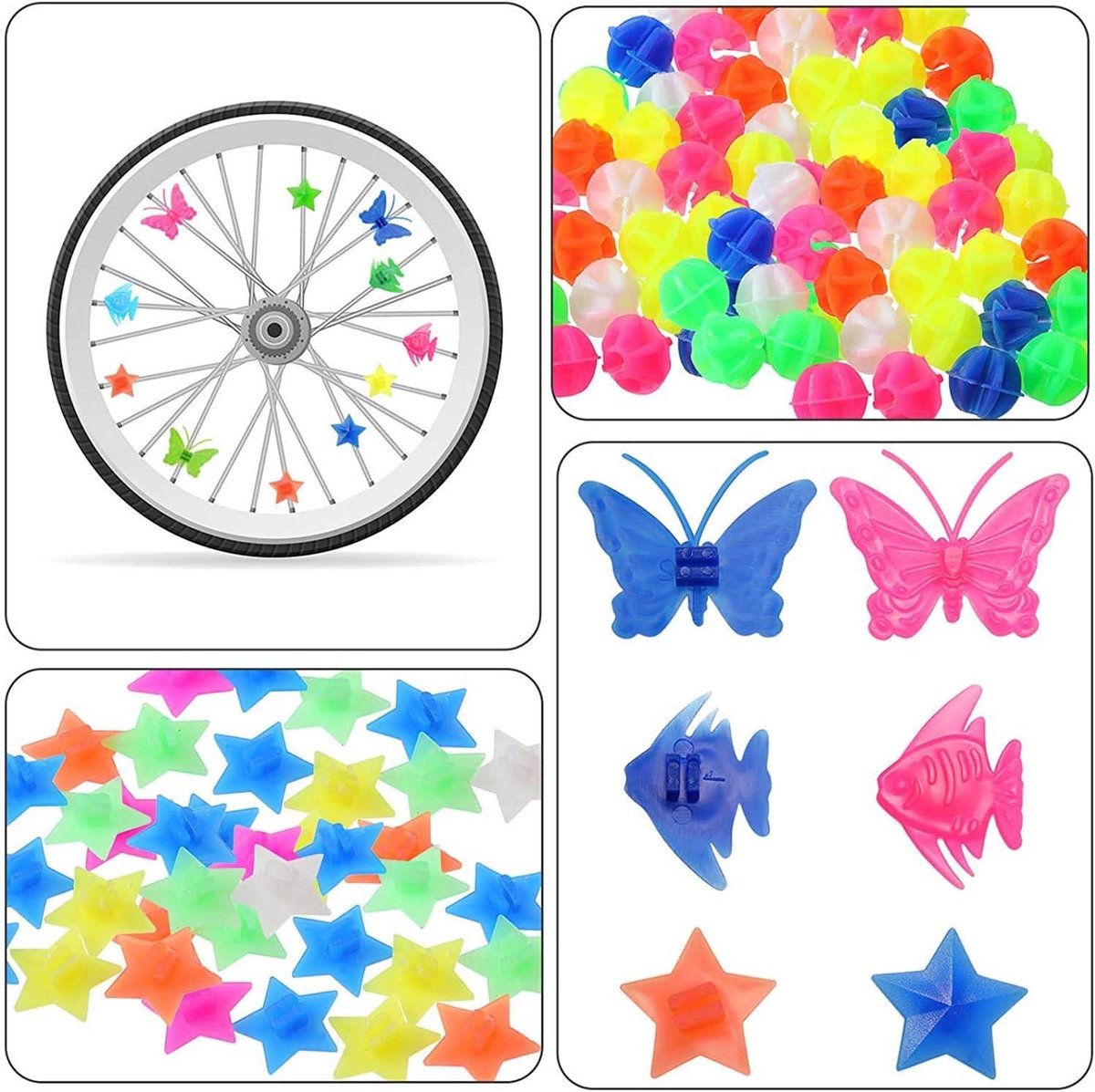 Kinderfiets Accessoires Set - 277 stuks - Spaakclips - Spaakklikker - Kunststof Clip - Decoraties - Jongens en Meisjes - Fiets - 9 Vormen Kinderfiets kopen online