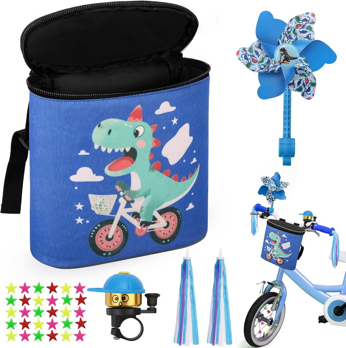 kinderfiets accessoires set stuurtas bel windwiel en meer voor fietsen en steps