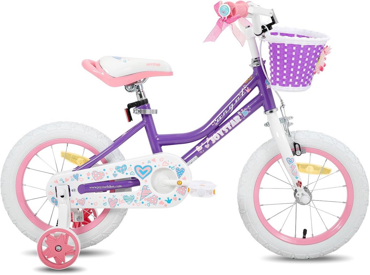 Kinderfiets Meisjes 14, 16, 18 inch met Zijwieltjes en Mand | Veilig Fietsen voor 3-9 Jaar Kinderfiets kopen online