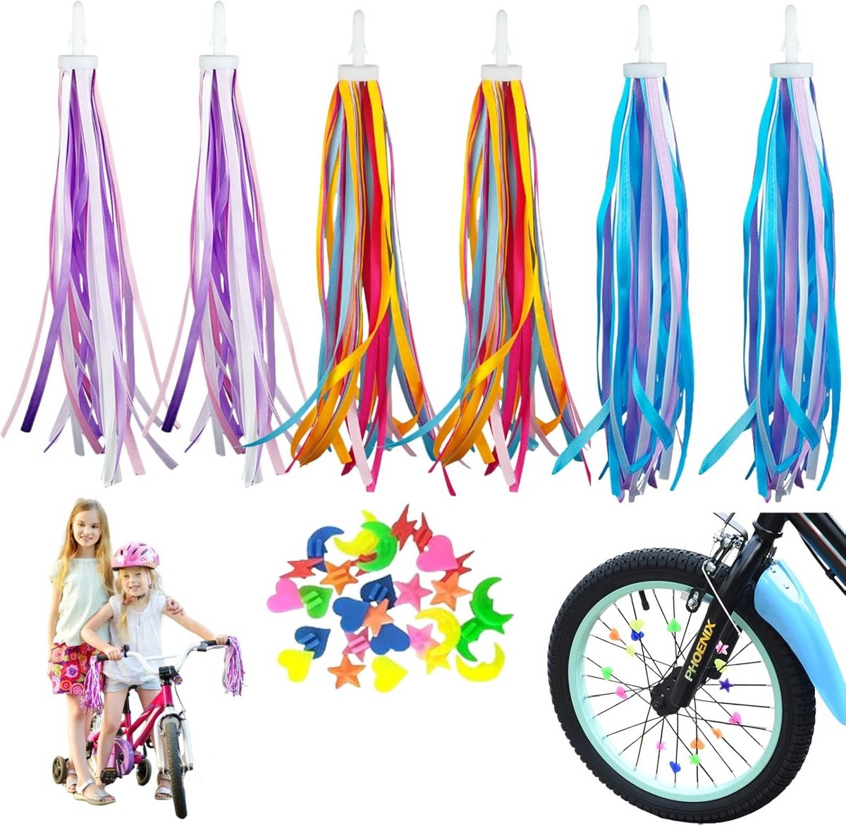 Kinderfietsslangen - 3 paar kleurrijke stuurbanden voor kinderfietsen Kinderfiets kopen online