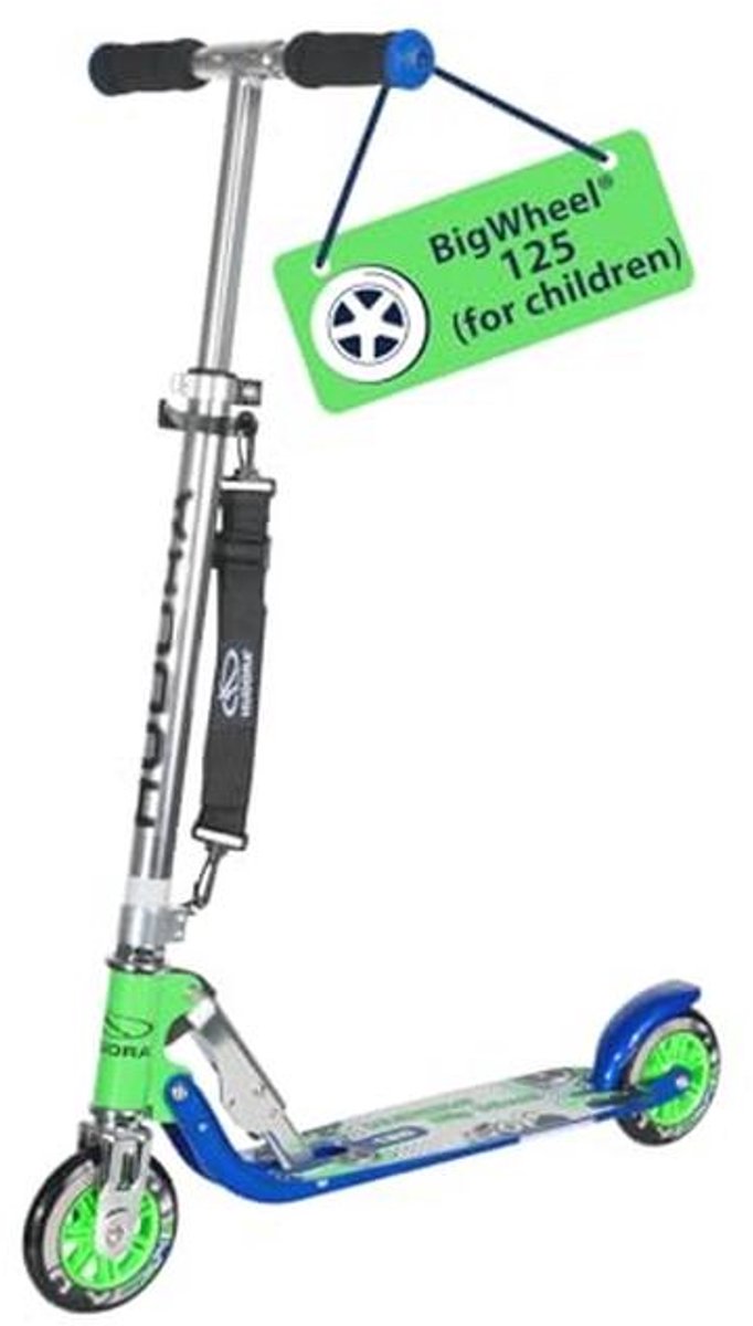 Kinderscooter met Grote Wielen 125 mm in Blauw/Groen Kinderfiets kopen online