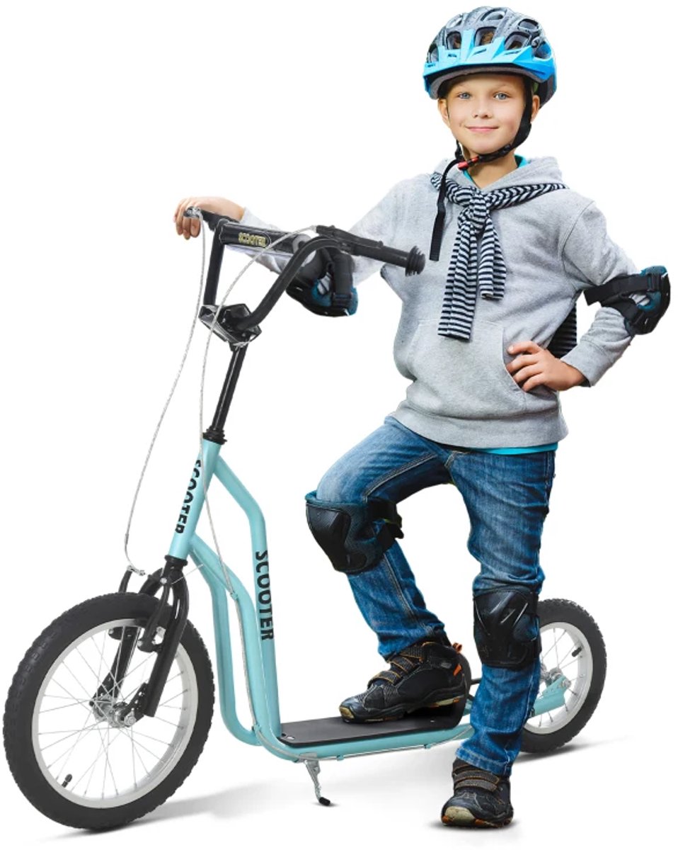 kinderstep kinderstepjes met 16 12 inch luchtbanden step stadsstep stuurhoogte 88 94 cm speelgoed jongens meisjes 5 12 jaar draagkracht tot 100 kg blauw