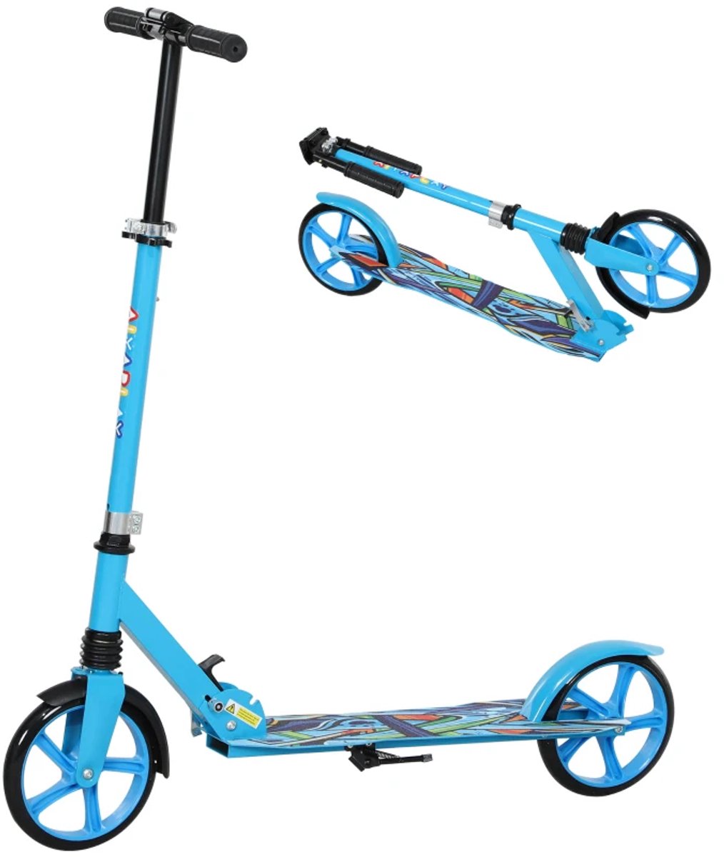 Kinderstep - Kinderstepjes met Achterwielrem en Schokdemping - Opvouwbaar Step - Stadsstep - Stuurhoogte: 88-103 cm - Speelgoed Jongens/Meisjes 6-12 jaar - Draagkracht tot 100 kg - Blauw Step kopen online