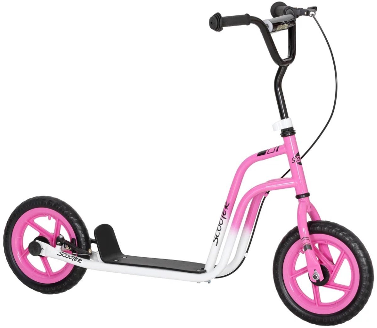 Kinderstep - Kinderstepjes met Grote Wielen en Handrem - Step - Stuurhoogte: 80-88 cm - Speelgoed Jongens/Meisjes 5-12 jaar - Tieners & Volwassenen - Draagkracht tot 50 kg - Roze Step kopen online