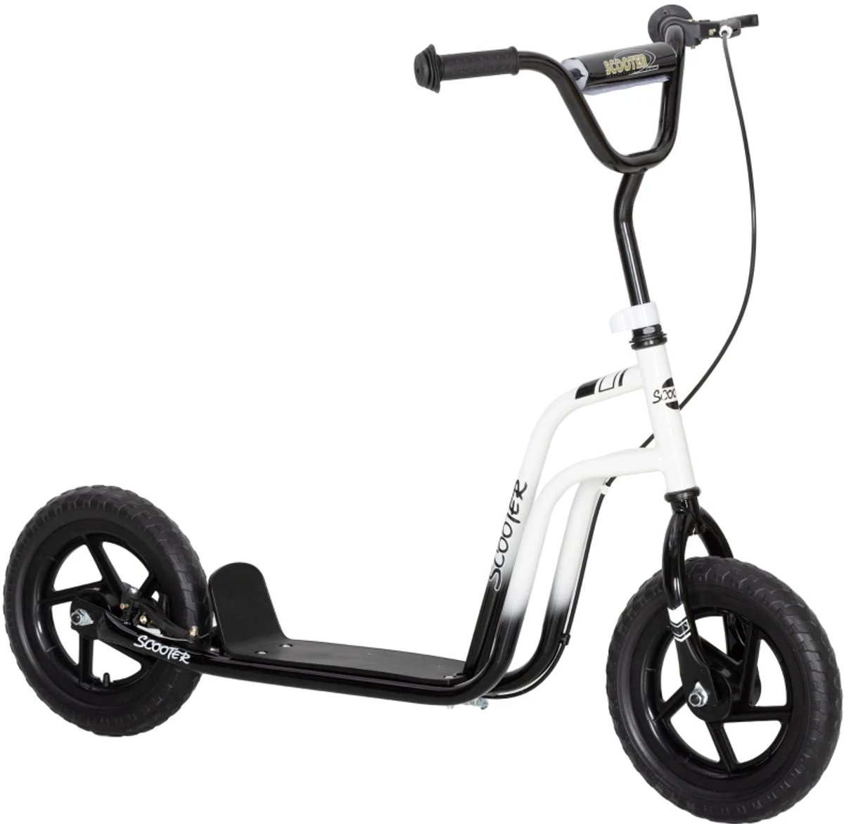 kinderstep kinderstepjes met grote wielen en handrem step stuurhoogte 80 88 cm speelgoed jongens meisjes 5 12 jaar tieners volwassenen draagkracht tot 50 kg wit