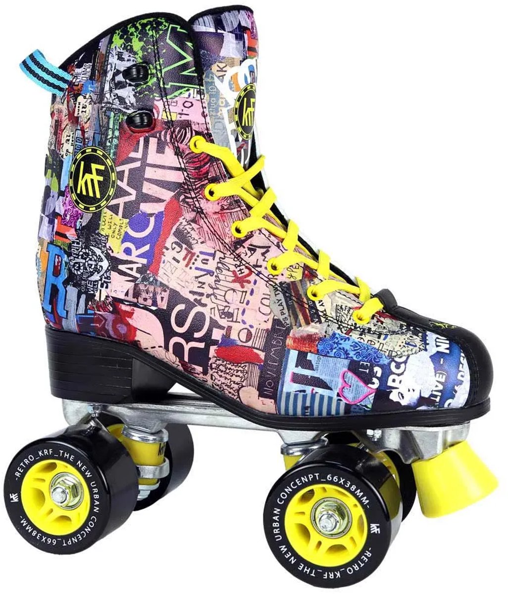krf retro fashion art roller rolschaatsen veelkleurig eu 36 man vrouw