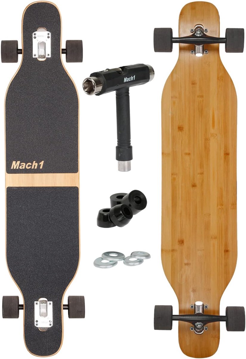 Longboard 106 cm met Bamboe en Esdoorn - Flexibel en Geschikt voor Tricks Longboard kopen online