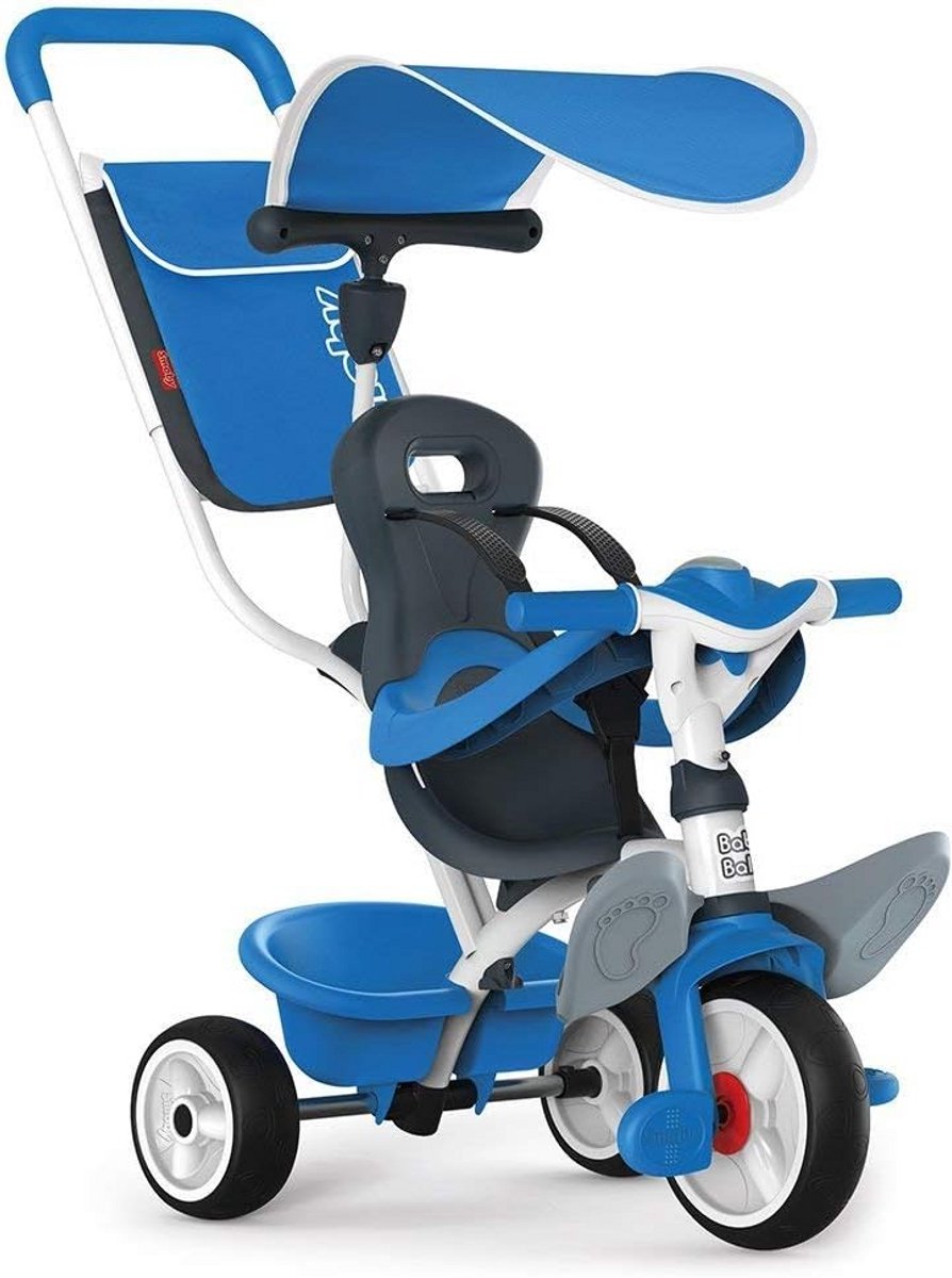Loopfiets Driewieler met Duwstang en Veiligheidsbeugel Blauw Driewieler kopen online