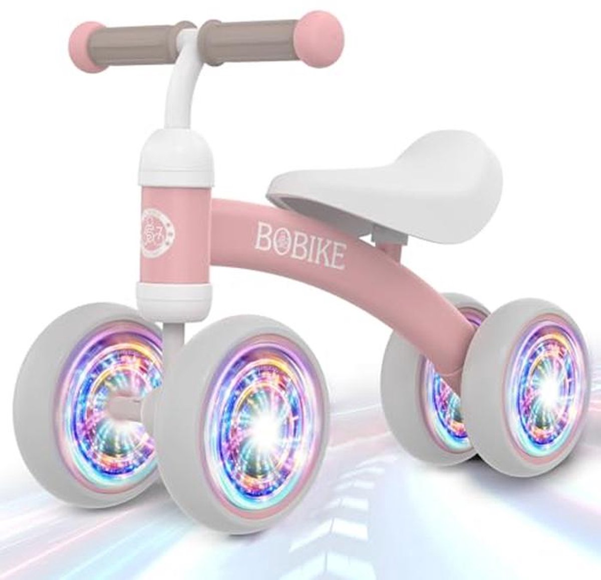 loopfiets voor jonge kinderen met gekleurde verlichting 4 wielen perfect voor peuters van 10 24 maanden