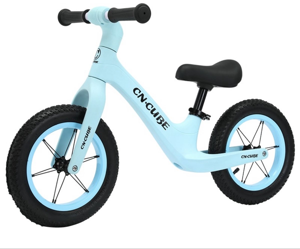 luxe loopfiets voor kinderen 12 inch verstelbare zadel rubberen handvaten luchtbanden 1 tot 5 jaar goede kwaliteit en design blauw