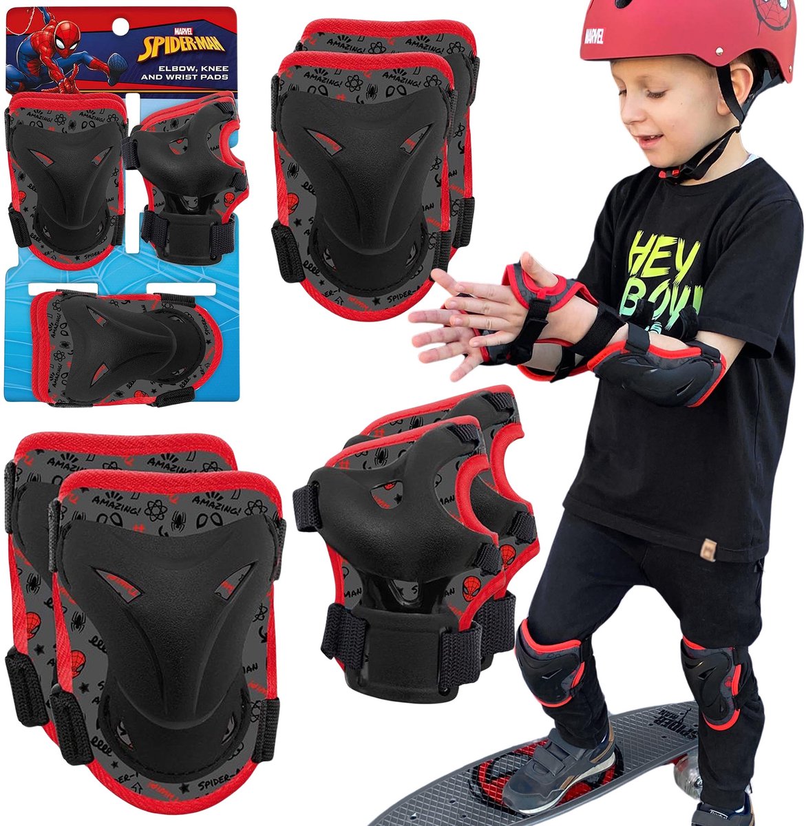 marvel spider man kinder beschermers voor skeelers fietsen steps set knie n ellebogen polsen