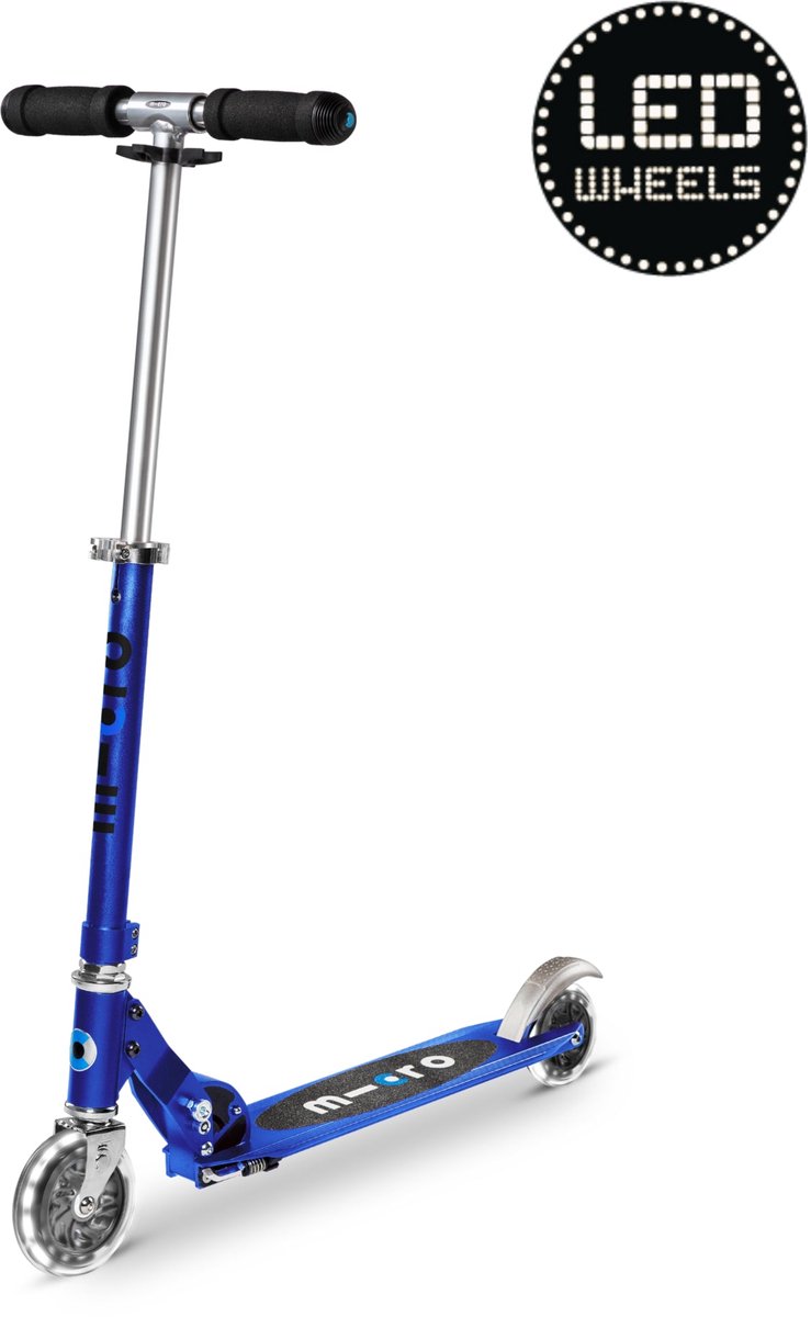 micro sprite 2 wiel vouwstep led saffier blauw