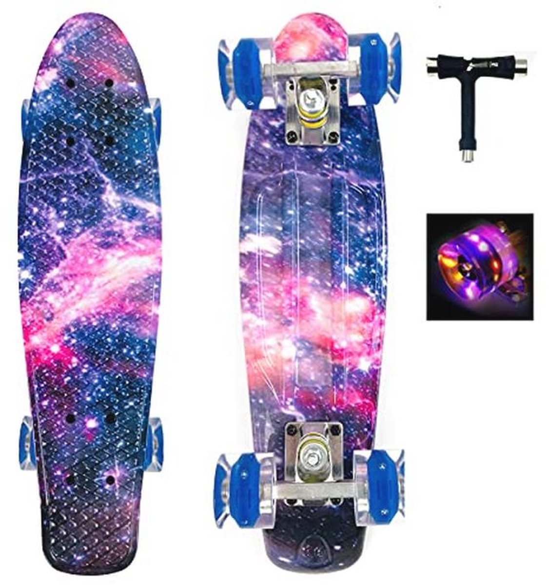 mini cruiser skateboard 22 inch met oplichtende wielen voor beginners en kinderen