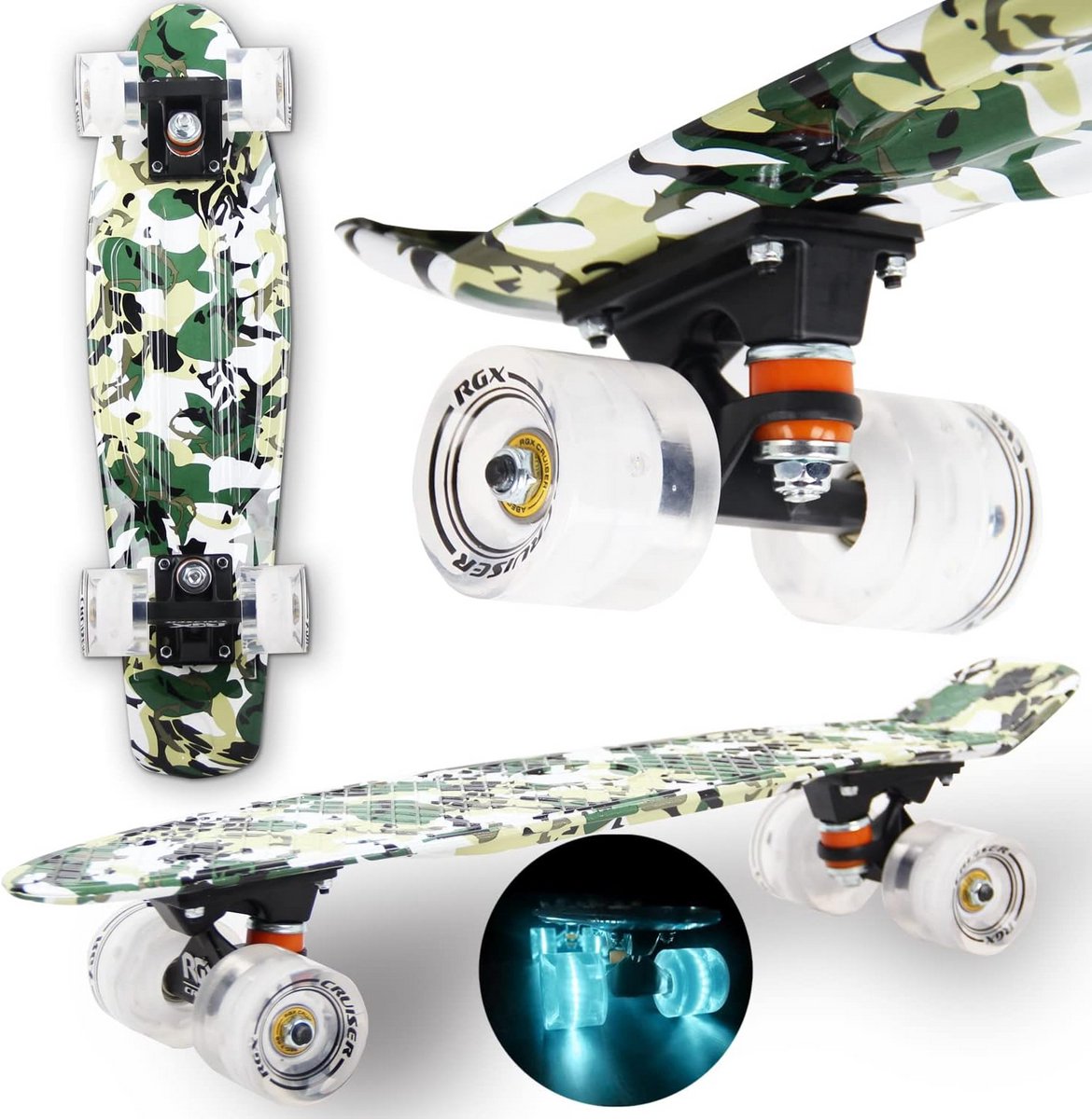Mini Cruiser Skateboard 22 inch voor Kinderen en Volwassenen met LED Wielen Skateonderdeel kopen online