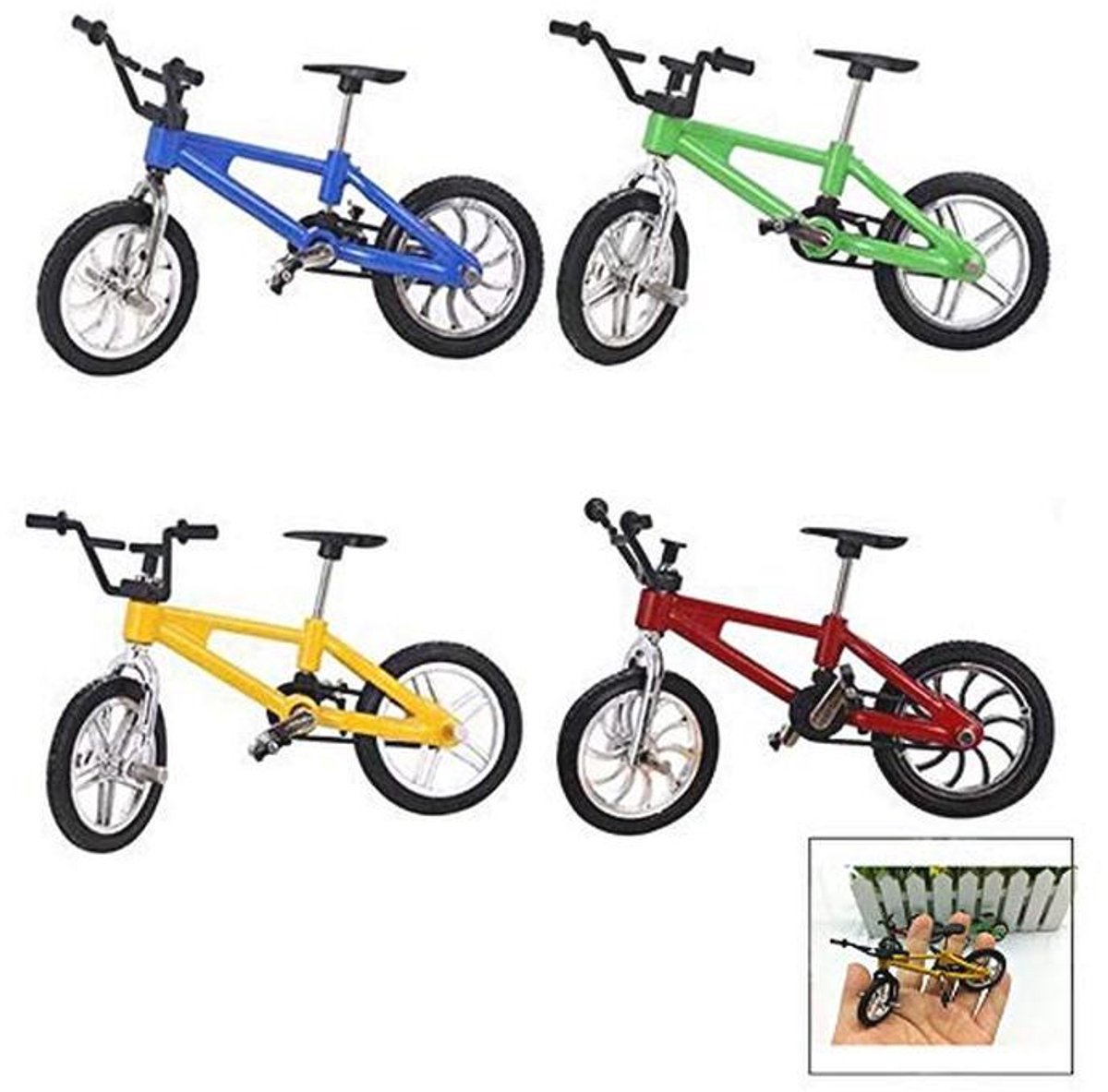 mini fiets speelgoed set 4 stuks vinger modellen voor interieurdecoratie