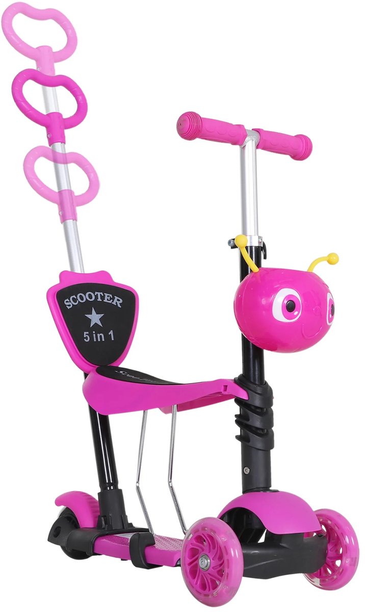 mobo loopfiets en step in 1 3 wielige step loopfiets met duwstang loopfiets meisje roze kado meisje vanaf 1 jaar