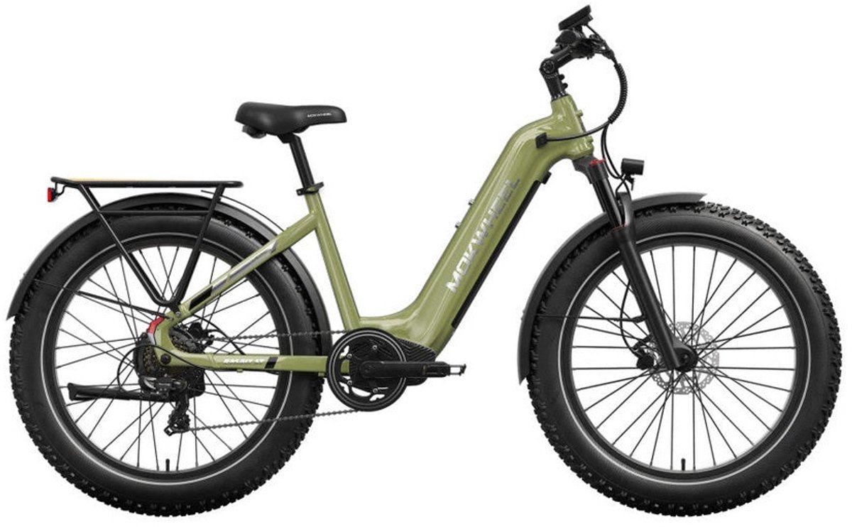 mokwheel basalt st 2 0 groen elektrische fatbike 26x4 0 banden 940wh accu 250w motor hydraulische schijfremmen