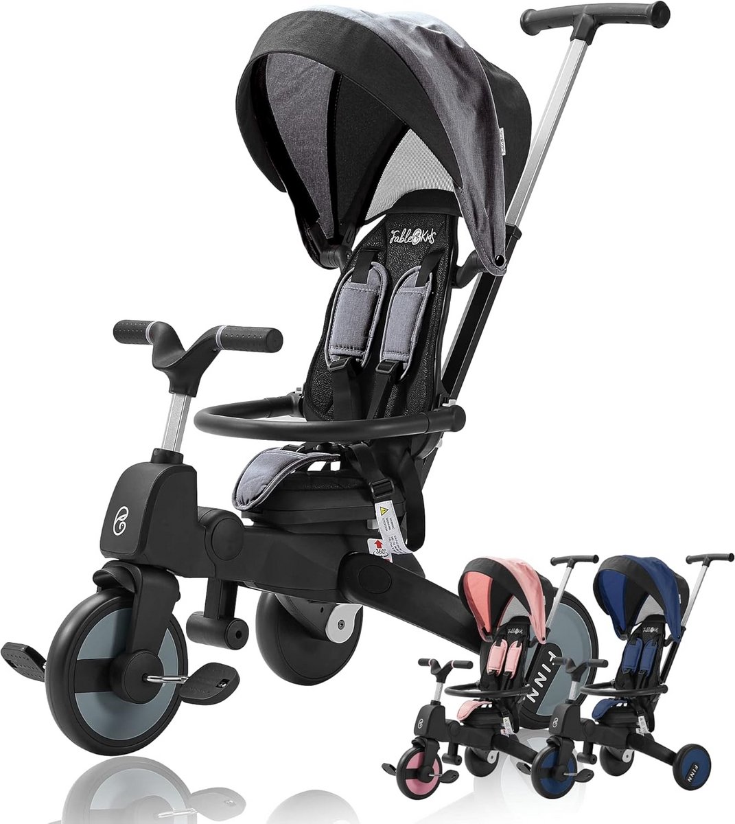 multifunctionele 7 in 1 driewieler voor kinderen kinderfiets met stoel en duwstang voor kinderen van 18 maanden tot 5 jaar 360 draaibaar en opvouwbaar