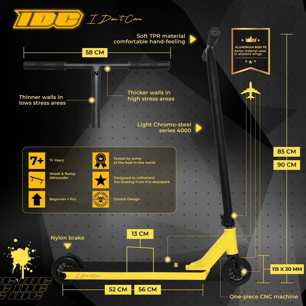 NKD IDC Stuntstep Black / Yellow Step kopen online