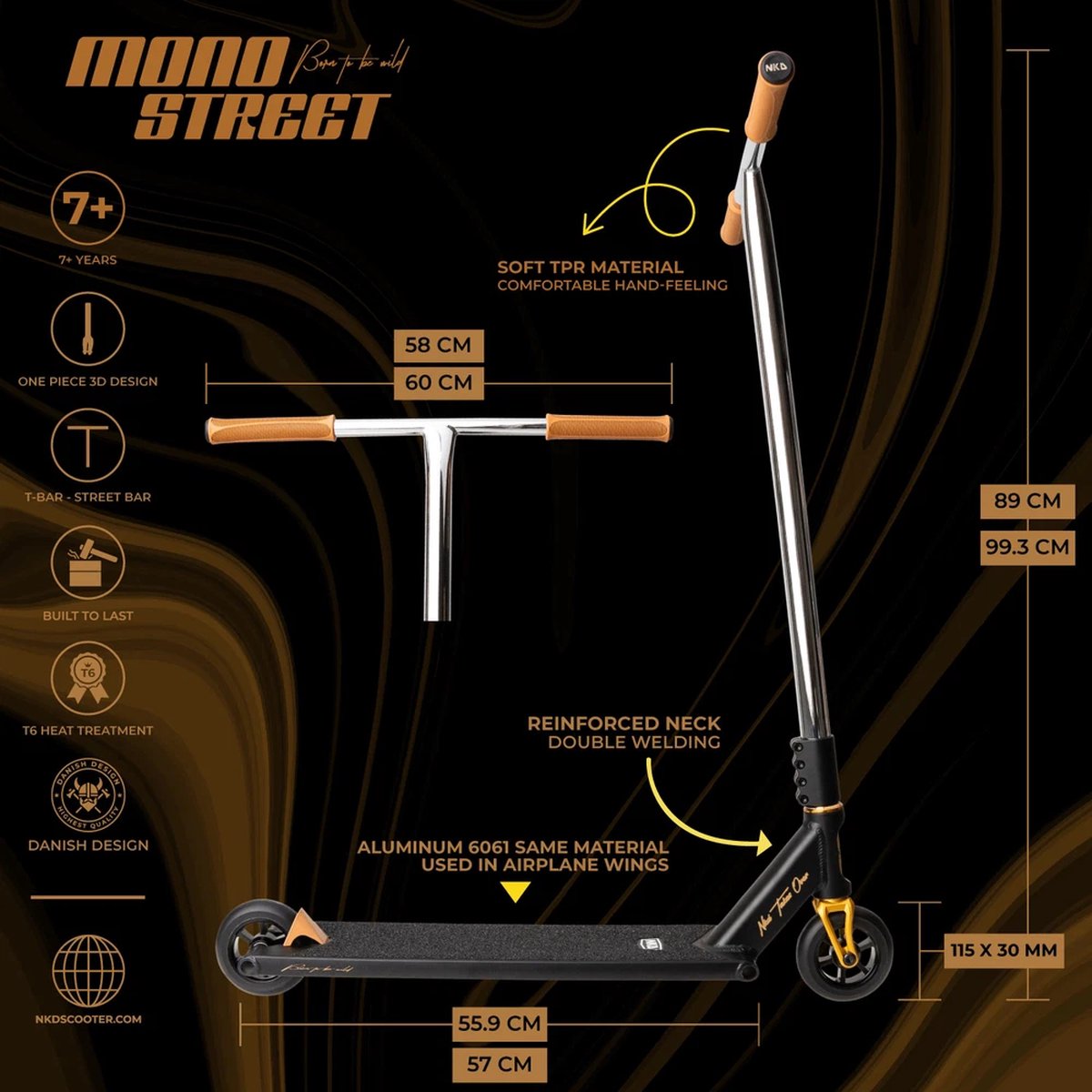 nkd stuntstep mono black brown 99 3cm