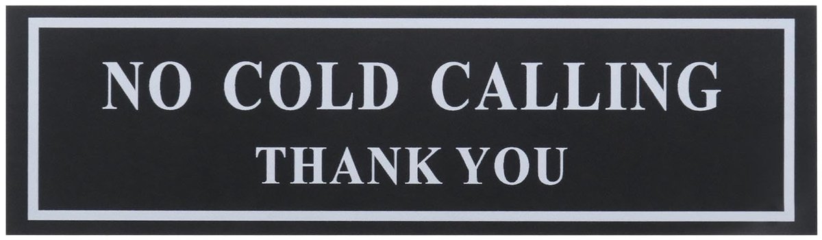 no cold calling sign self adhesive warning sign acrylic security sign sticker safety label accessories for office 21x 6x 0 5cm