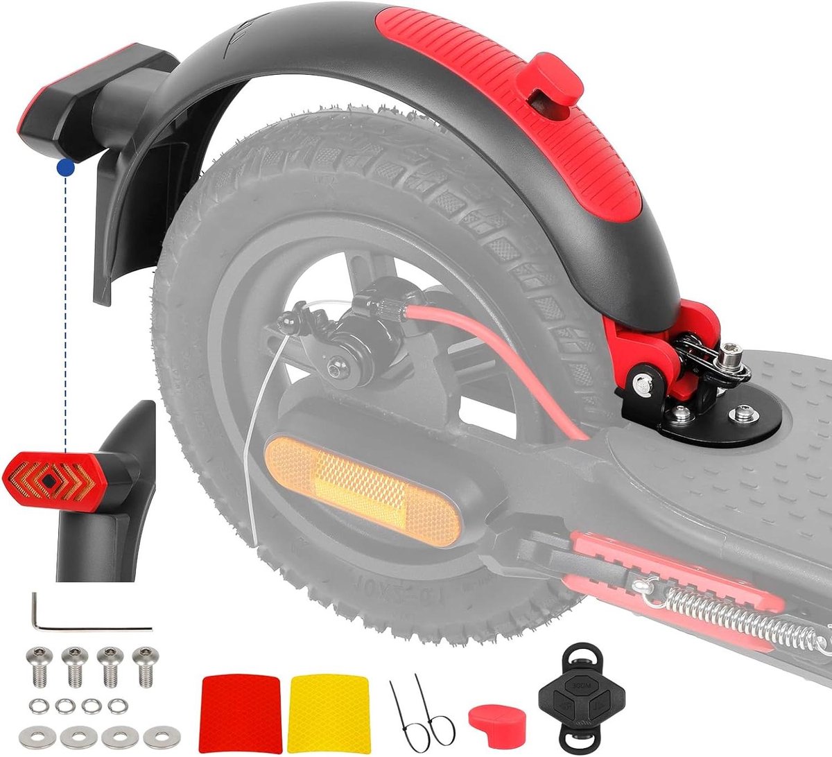nordivar aluminium spatbord met remlicht en afstandsbediening voor elektrische scooters grijs rood xiaomi m365 pro2 mi3 1s lite swagger 5
