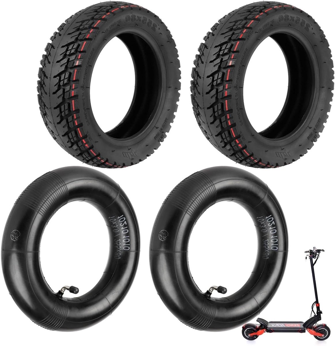 Nordivar - Offroad-banden 255 x 80 inch voor elektrische step (2 stuks) met binnenslang Buitenspeelvoertuigaccessoire kopen online