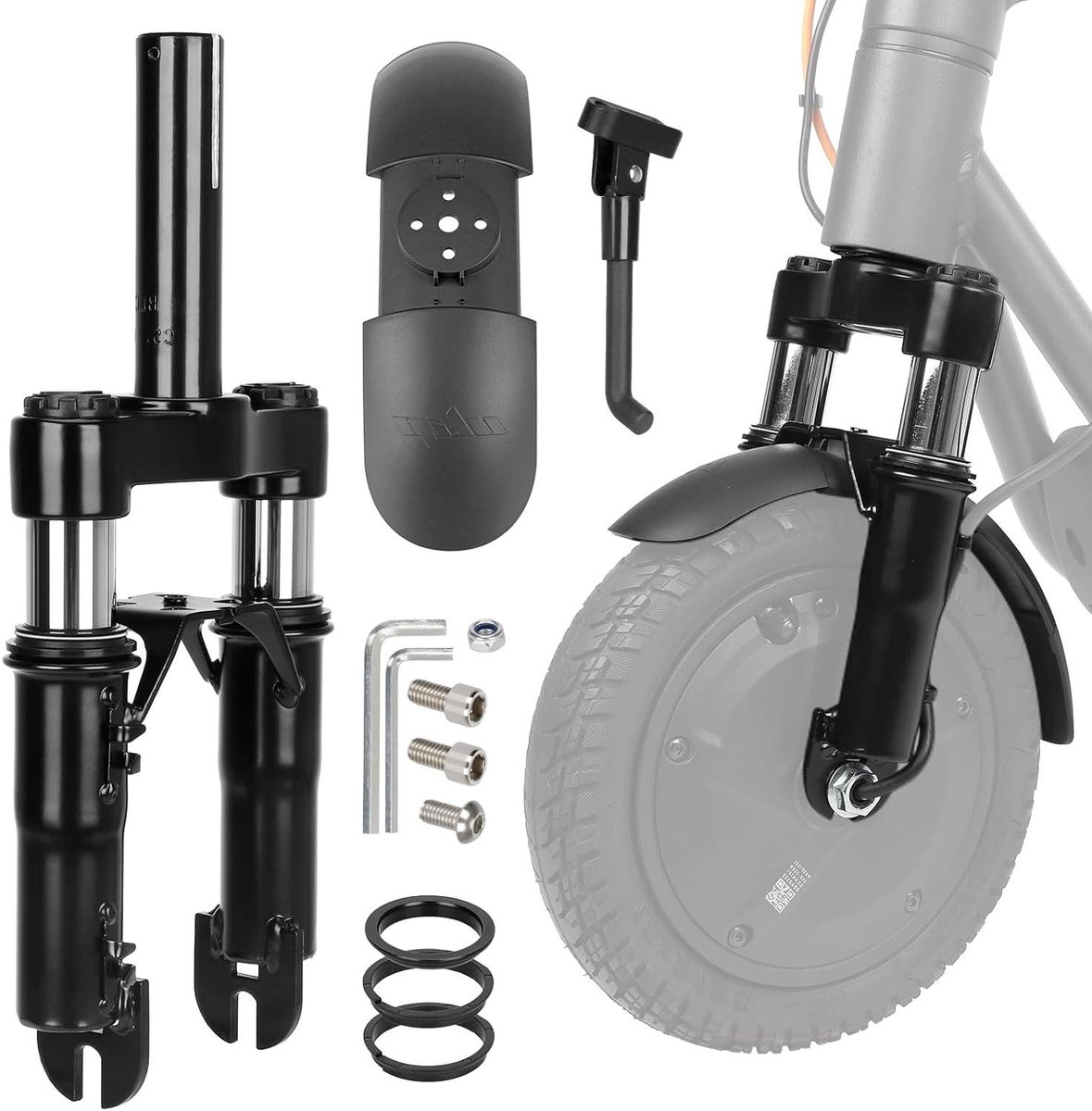 nordivar voorwielophangingsset met verstelbare schokdemper en spatbordaccessoires voor segway ninebot f20 f25 f30 f40 f40i f65 d18e d28e d38e d40x serie elektrische step