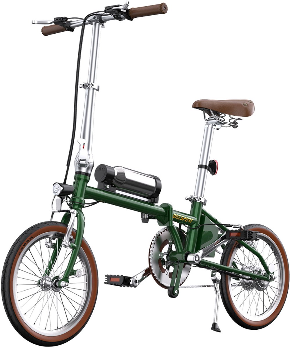 onesport ot02 opvouwbare elektrische fiets 250 w motor 36 v 5 2 ah accu 16 inch banden maximale snelheid 25 km u actieradius 25 km v type rem groen