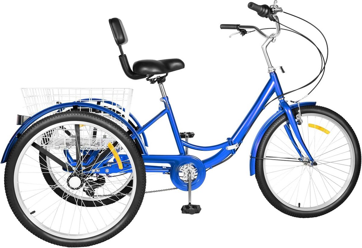 Opvouwbare driewieler 24 inch met 7 versnellingen voor volwassenen en senioren Driewieler kopen online
