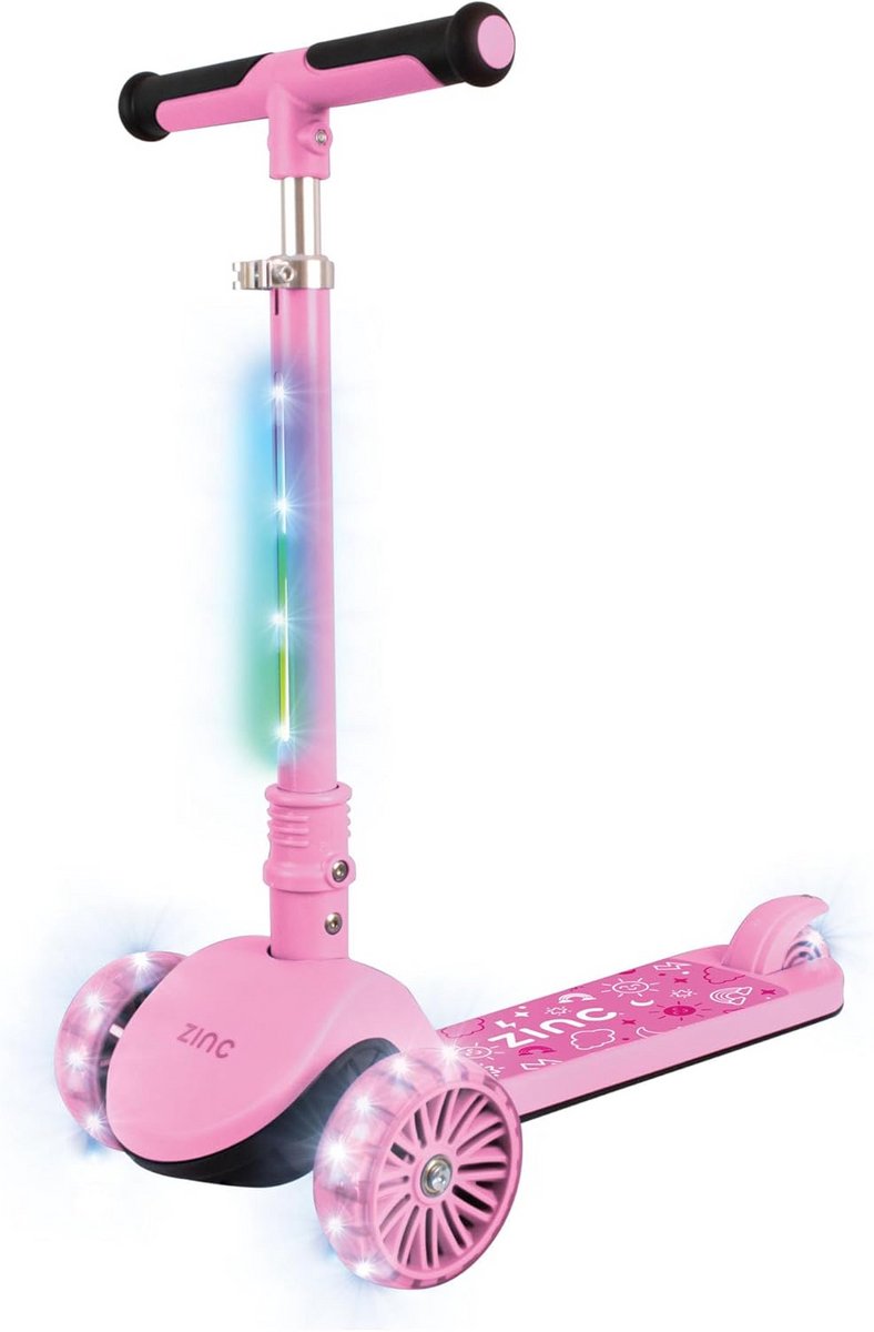 Opvouwbare Driewieler Scooter met LED Lichten en Verstelbaar Stuur voor Kinderen Driewieler kopen online