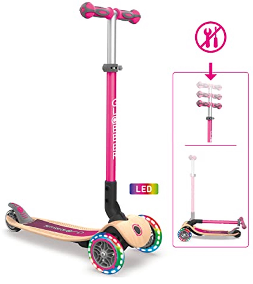 opvouwbare kinder scooter met 3 wielen en led verlichting geschikt vanaf 3 jaar