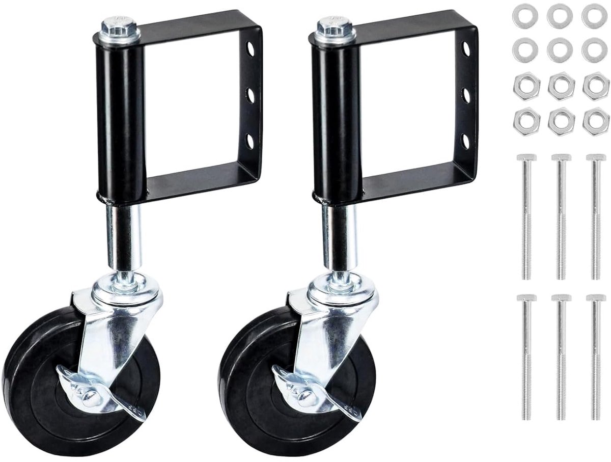 pack of 2 125 mm suspension gate wheels universele montageplaat ondersteuningswiel voor tuindeur boerderij zwart