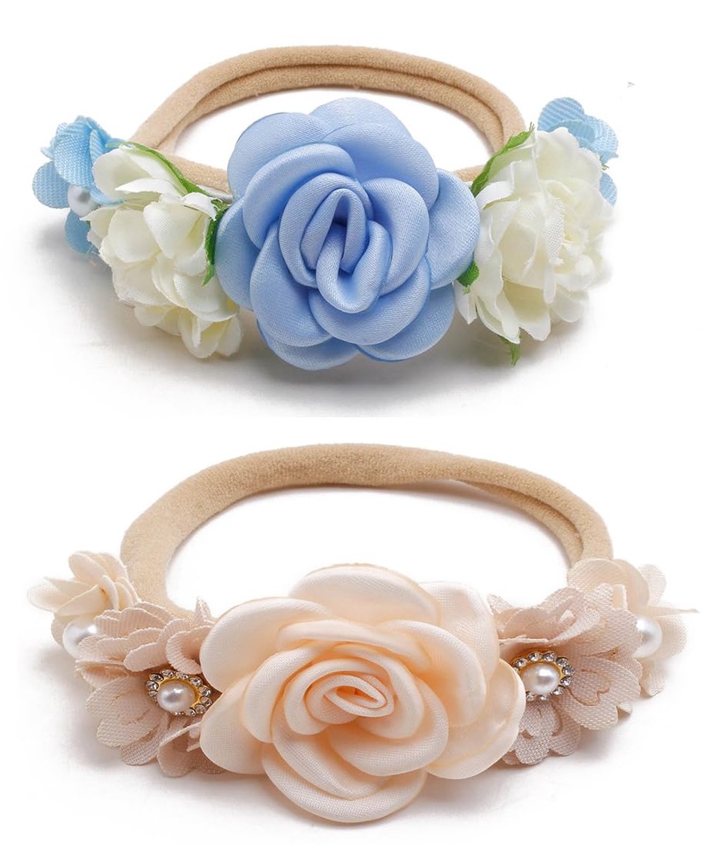 pack of 2 girls hair bands elastic headbands ideal for everyday use or photography