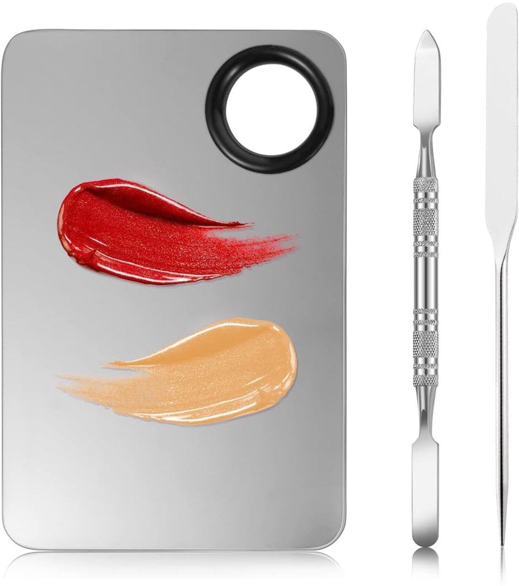 Picasso 1 Stainless Steel Makeup Palette and Spatula Set Cosmetic Mixing Palette, Double Head Spatula Skateonderdeel kopen online