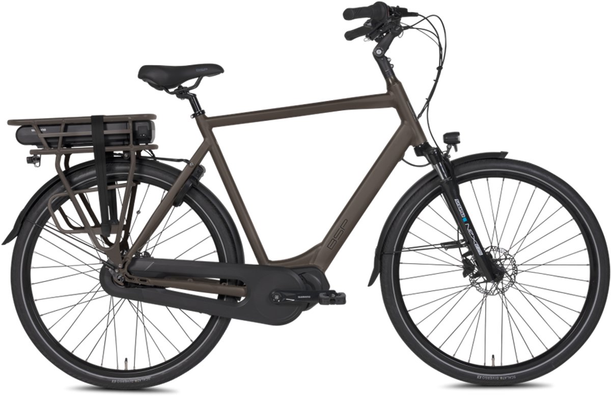 popal boozz men elektrische fiets heren fiets e bike l 61 cm dark oak bruin