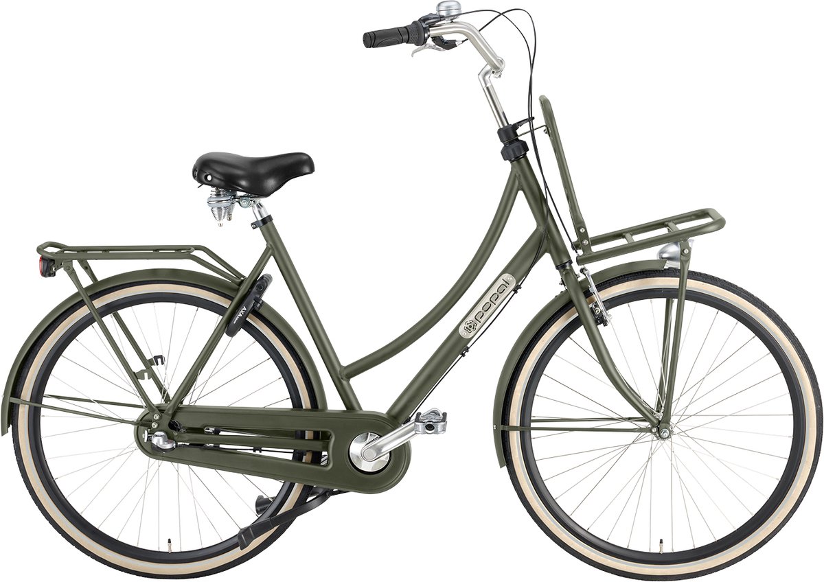 popal daily dutch prestige transportfiets damesfiets 28 inch 50 cm 3 versnellingen terugtraprem legergroen