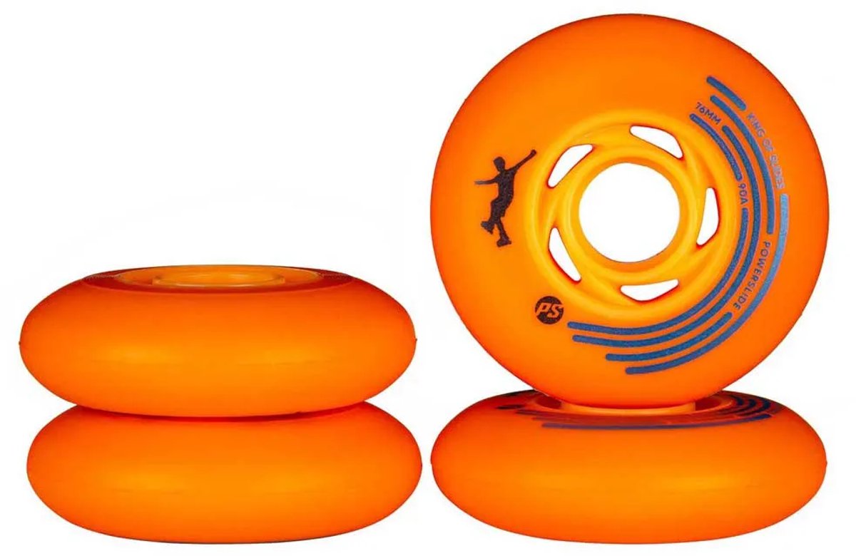 powerslide king of slides schaatswielen 4 eenheden oranje 76 mm 90a