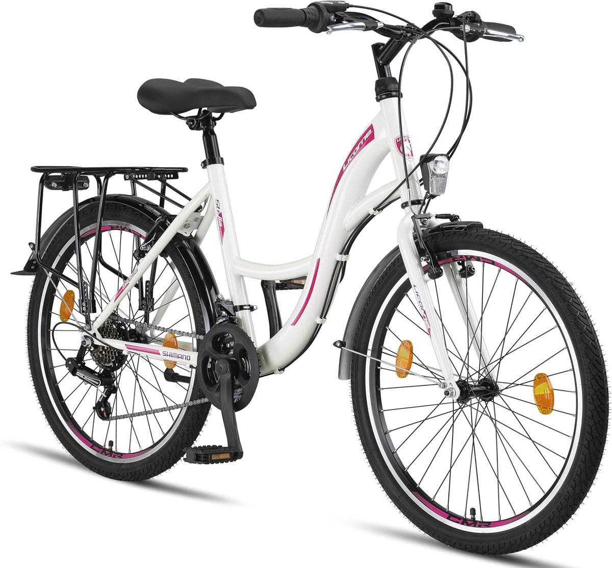 premium stadsfiets 24 inch fiets voor meisjes jongens heren en dames 21 versnellingen comfortabel en duurzaam